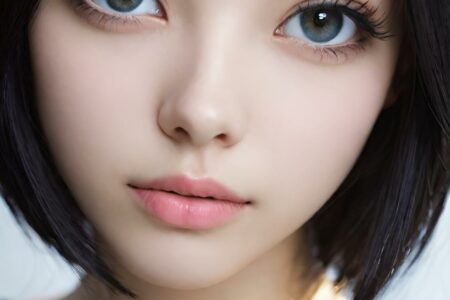 AI girl with black hair wallpaper