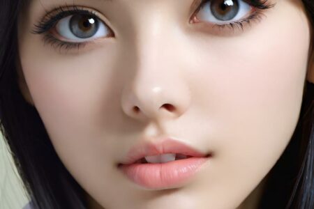 AI girl with black hair wallpaper