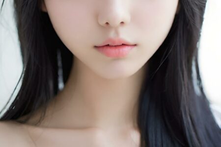 AI girl with black hair wallpaper