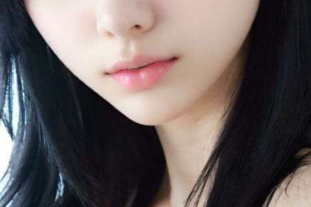 AI girl with black hair wallpaper