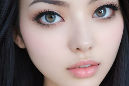AI girl with black hair wallpaper