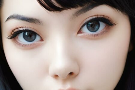 AI girl with black hair wallpaper
