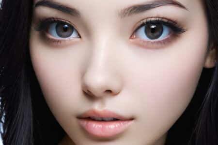 AI girl with black hair wallpaper