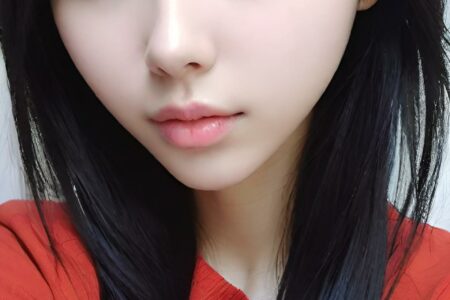 AI girl with black hair wallpaper