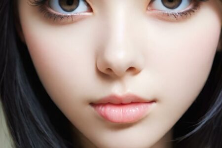 AI girl with black hair wallpaper