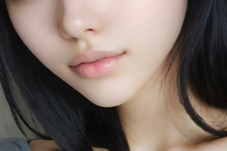 AI girl with black hair wallpaper