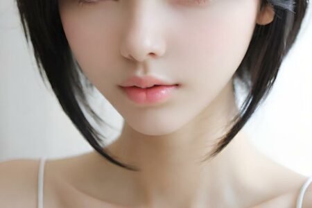 AI girl with black hair wallpaper