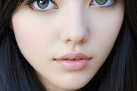 AI girl with black hair wallpaper