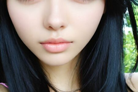 AI girl with black hair wallpaper