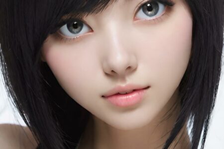 AI girl with black hair wallpaper