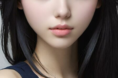 AI girl with black hair wallpaper