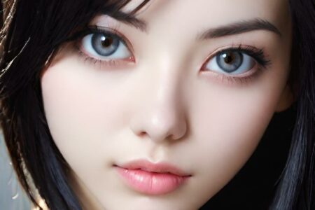 AI girl with black hair wallpaper