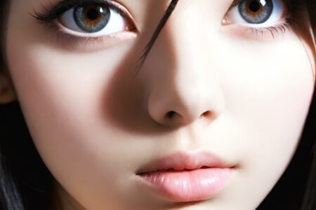 AI girl with black hair wallpaper