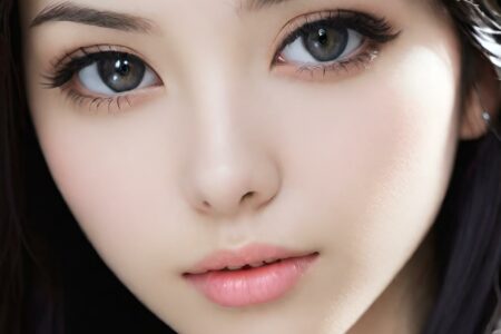 AI girl with black hair wallpaper