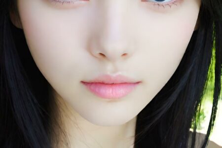 AI girl with black hair wallpaper
