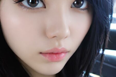 AI girl with black hair wallpaper