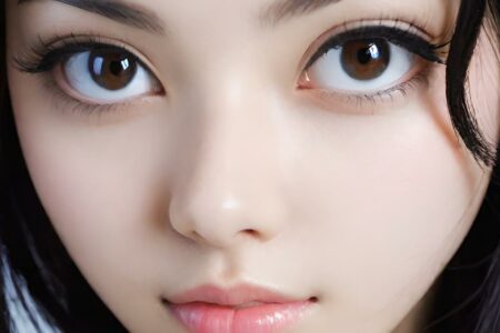 AI girl with black hair wallpaper