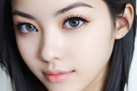 AI girl with black hair wallpaper