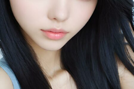 AI girl with black hair wallpaper