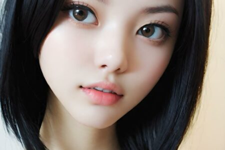 AI girl with black hair wallpaper