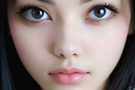 AI girl with black hair wallpaper