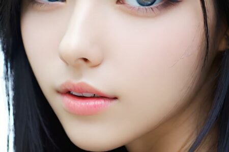 AI girl with black hair wallpaper