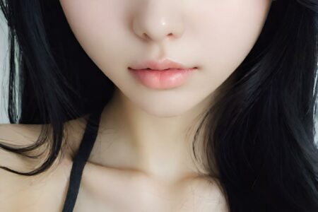 AI girl with black hair wallpaper