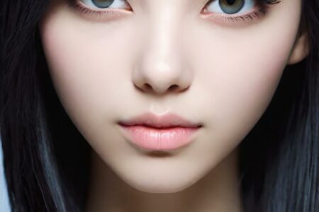 AI girl with black hair wallpaper