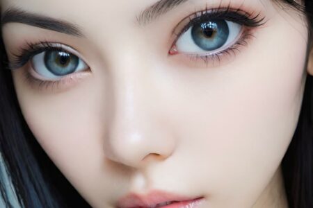 AI girl with black hair wallpaper