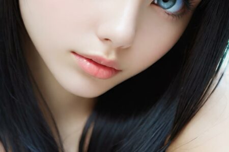 AI girl with black hair wallpaper