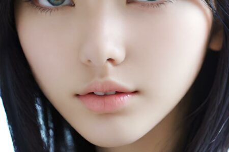 AI girl with black hair wallpaper