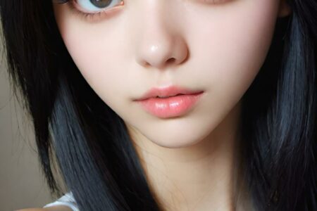 AI girl with black hair wallpaper