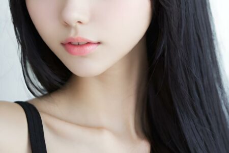 AI girl with black hair wallpaper