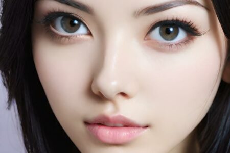 AI girl with black hair wallpaper