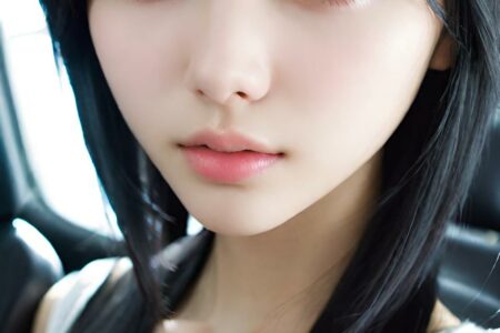 AI girl with black hair wallpaper