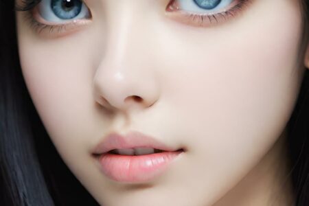 AI girl with black hair wallpaper