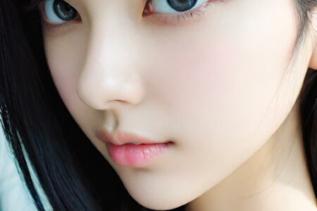 AI girl with black hair wallpaper