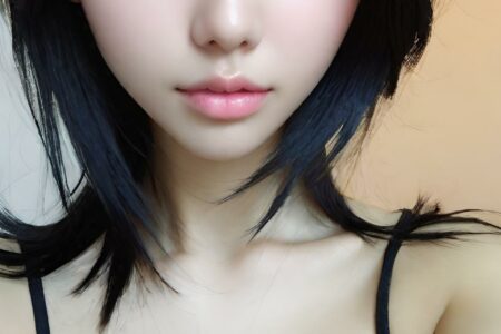 AI girl with black hair wallpaper