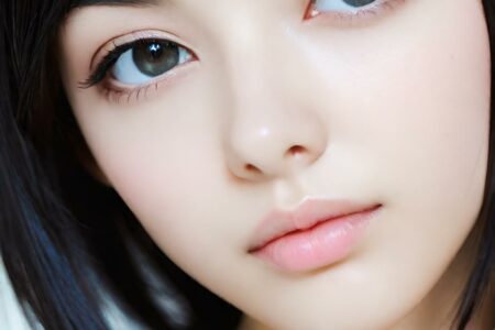 AI girl with black hair wallpaper