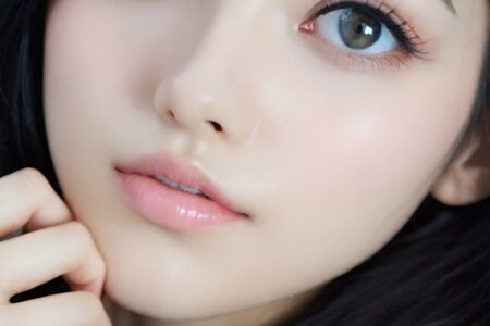 AI girl with black hair wallpaper