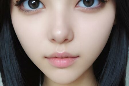 AI girl with black hair wallpaper