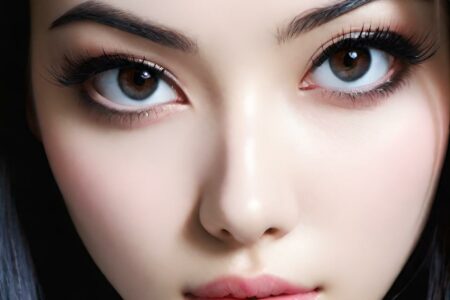 AI girl with black hair wallpaper