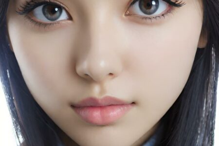 AI girl with black hair wallpaper