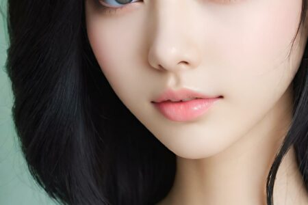 AI girl with black hair wallpaper