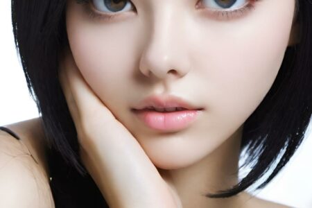AI girl with black hair wallpaper