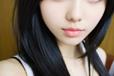 AI girl with black hair wallpaper