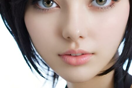 AI girl with black hair wallpaper