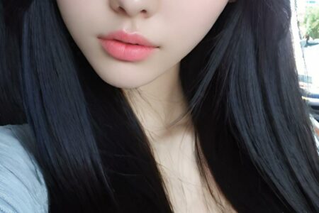 AI girl with black hair wallpaper