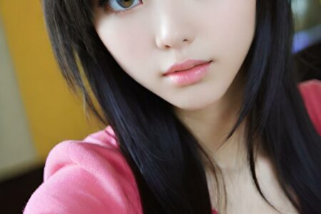 AI girl with black hair wallpaper