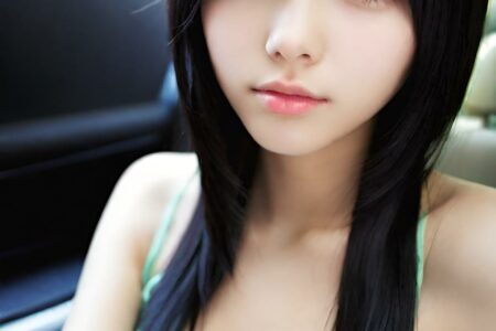 AI girl with black hair wallpaper